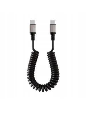 KABEL USB-C SPIRALNY SPRĘŻYNOWY SZYBKIE ŁADOWANIE USB-C USB-C 1.5M