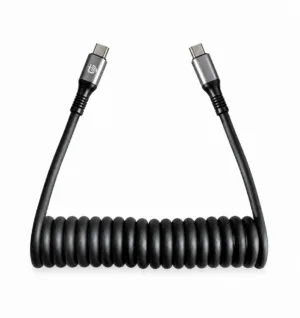 Кабель USB-C USB-C  спиральный 1,5 м 60W PD быстрая зарядка
