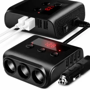 Rozdzielacz zapalniczki 12V/24V 120W | QC3.0 PD | 4x USB | Woltomierz LED