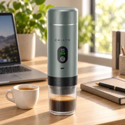Przenośny ekspres do espresso CHiATO brewPLAY Smart przy biurku