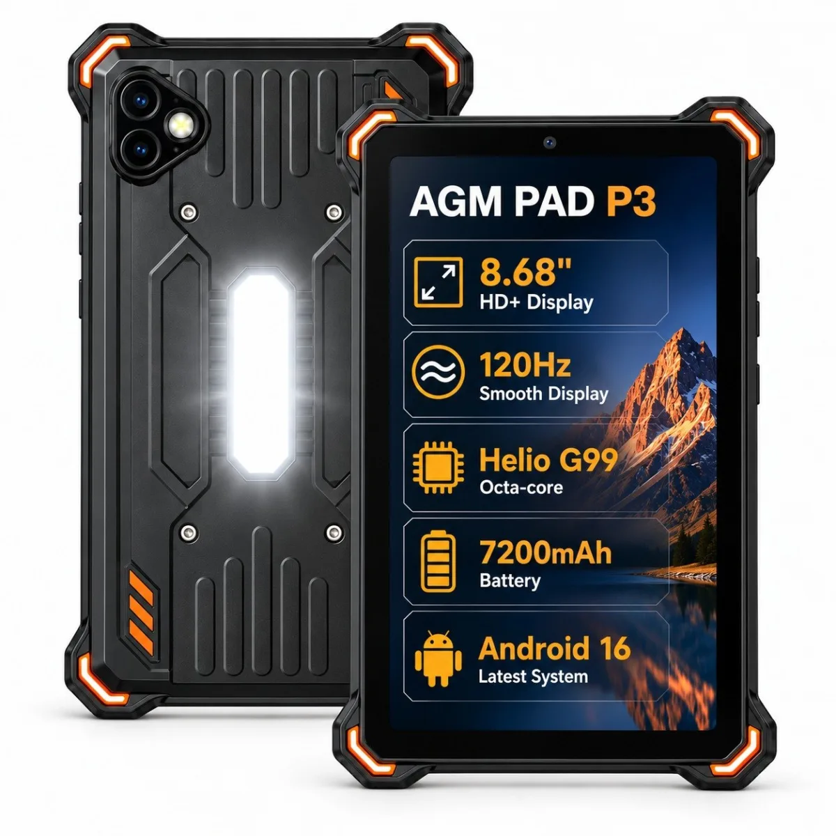 AGM PAD P3 Compact – ekran 8,68″ 120 Hz, Helio G99, 7200 mAh, Android 16