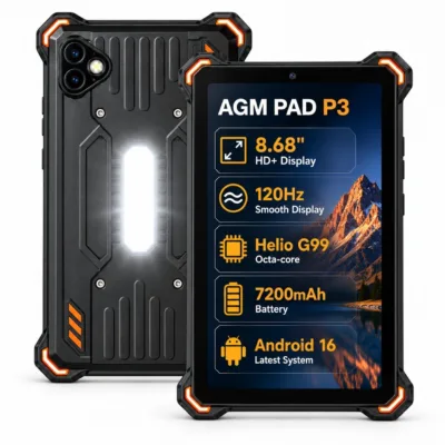 AGM PAD P3 Compact – ekran 8,68″ 120 Hz, Helio G99, 7200 mAh, Android 16