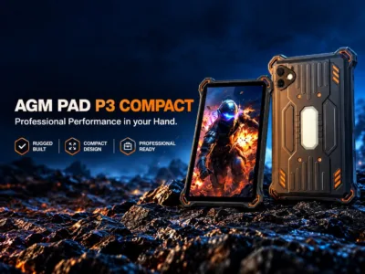 Pancerny tablet AGM PAD P3 Compact – przód i tył