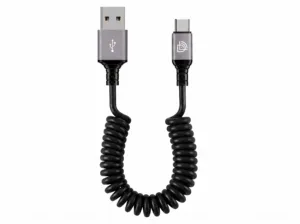 Kabel spiralny USB-A – USB-C 1,5 m DanLex