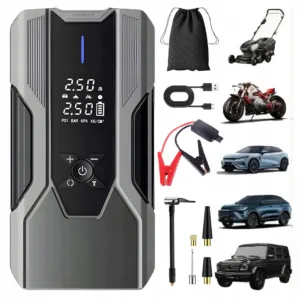 Rozrusznik Booster jump starter 20000 mAh 12 V kompresor 150 PSI powerbank i latarka LED