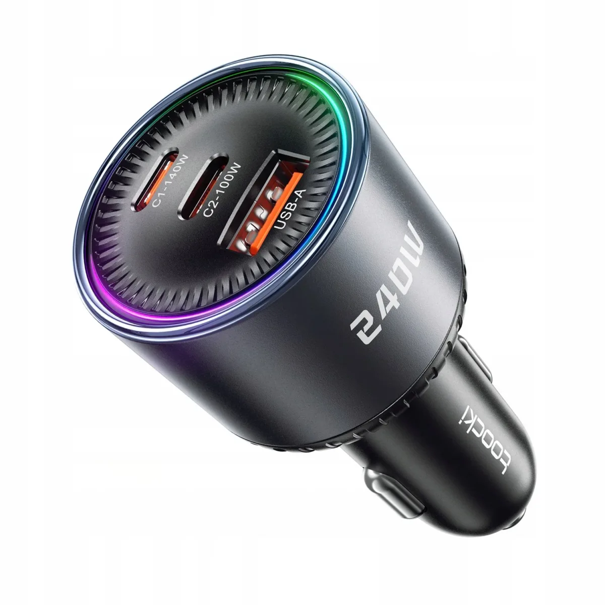 Ładowarka samochodowa 240 W z portami 2× USB-C i USB-A